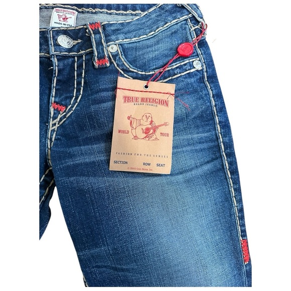 True Religion NWT Joey Super T Flare Jeans Medium Wash Low Rise Y2K, sz 28 - Picture 3 of 7